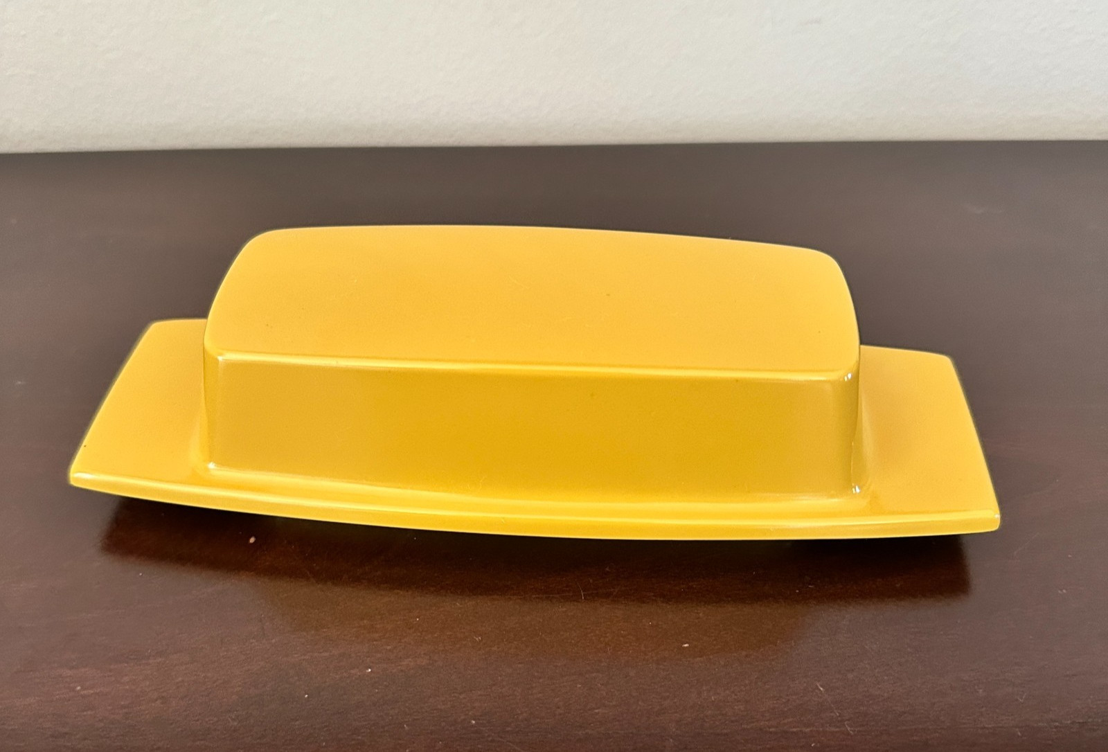 Vintage MCM Yellow Melmac 047 Covered Butter Dish Made In USA