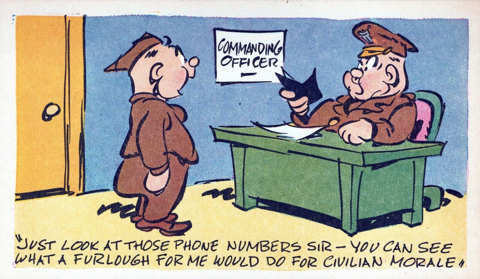 The R.H.D. Corp 1943 WWII Comic Postcard \