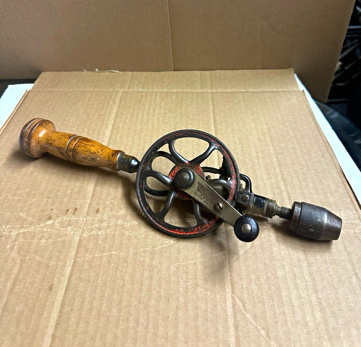 VTG Goodell-Pratt Hand Drill Crank Antique Egg Beater Greenfield MASS Pat 1896
