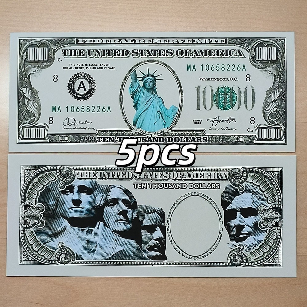 5Pcs/US, Statue of Liberty Commemorative Banknote, $10000, Fluorescent, UNC
