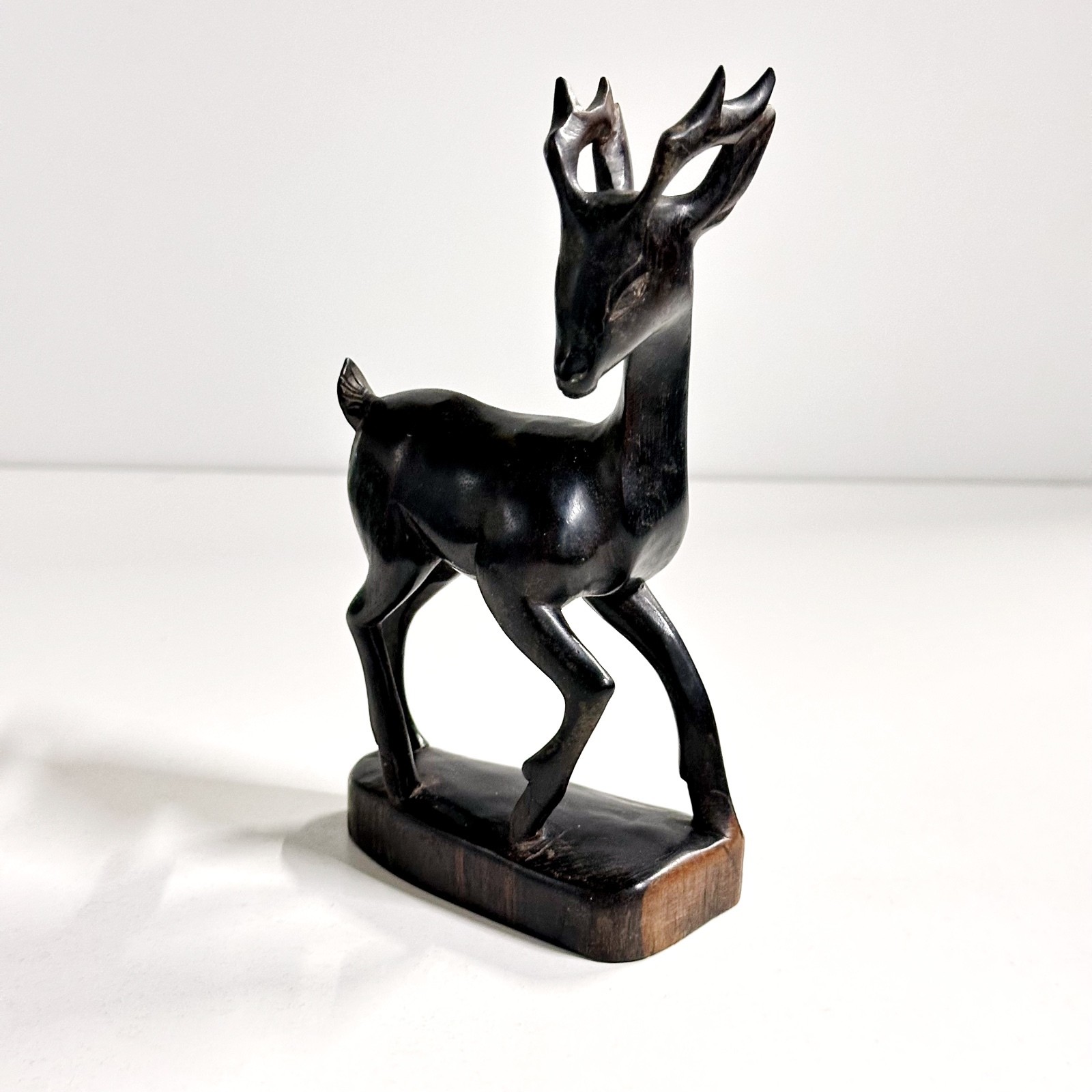Vintage Signed Njana Tilem Gallery Mas Bali Wood Carving Deer Statue 15cm MCM Vintage Signed Njana Tilem Gallery Mas Bali Wood Carving Deer Statue 15cm MCM