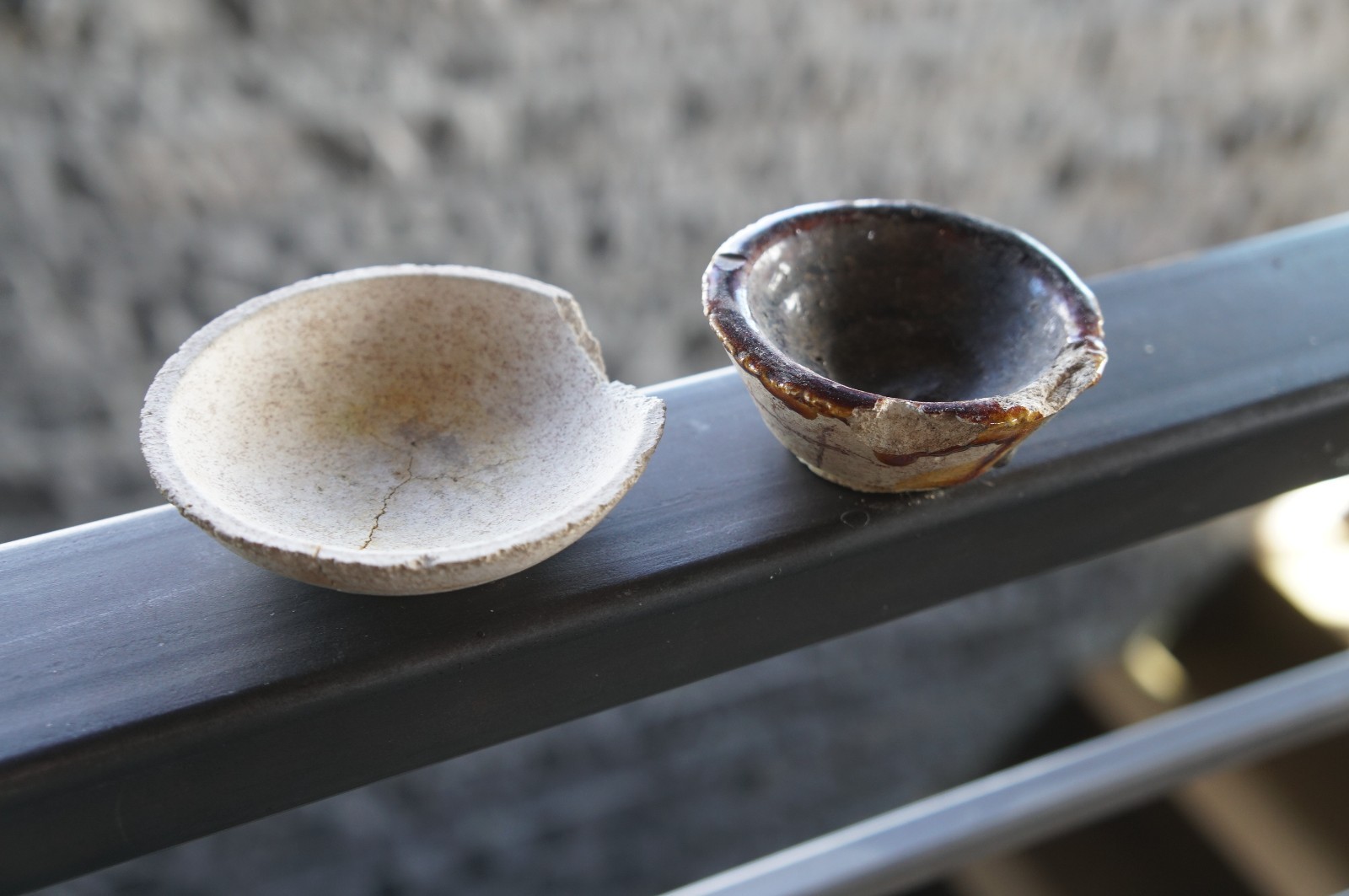 2x 1800s Antique Gold Mining Assay Crucible Cups Vintage Leadville Colorado