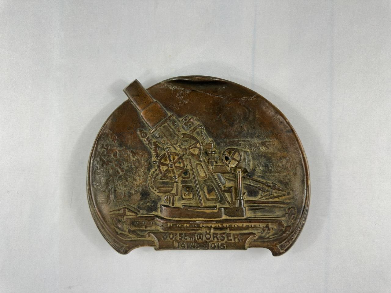 Antique WWI Skoda 30.5cm Mörser Bronze Wall Plaque 1914-1915 Pilsen