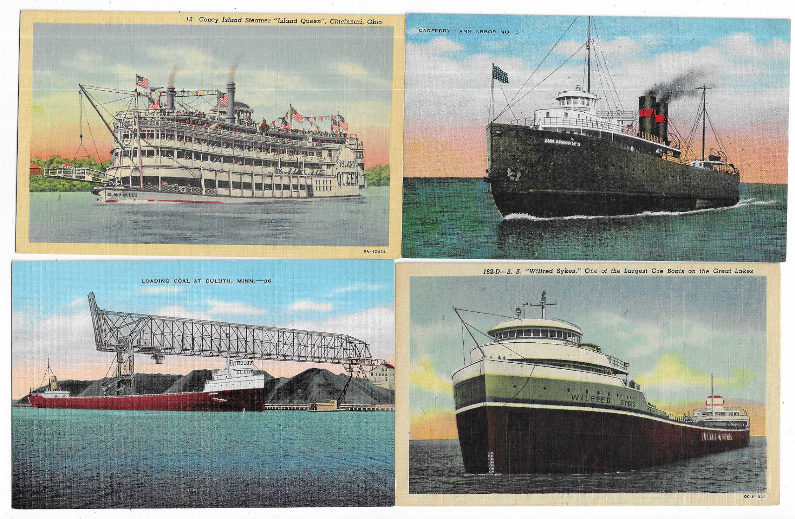 Lot of 24 All Ship Boat Ferry Ocean Liners Related Postcards