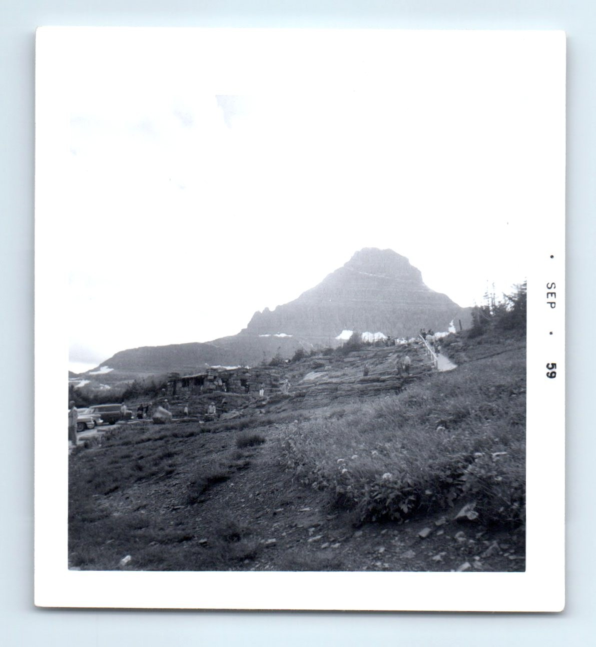 Old Vintage Square Photo LOGAN PASS GLACIER NATIONAL PARK MONTANA 1959