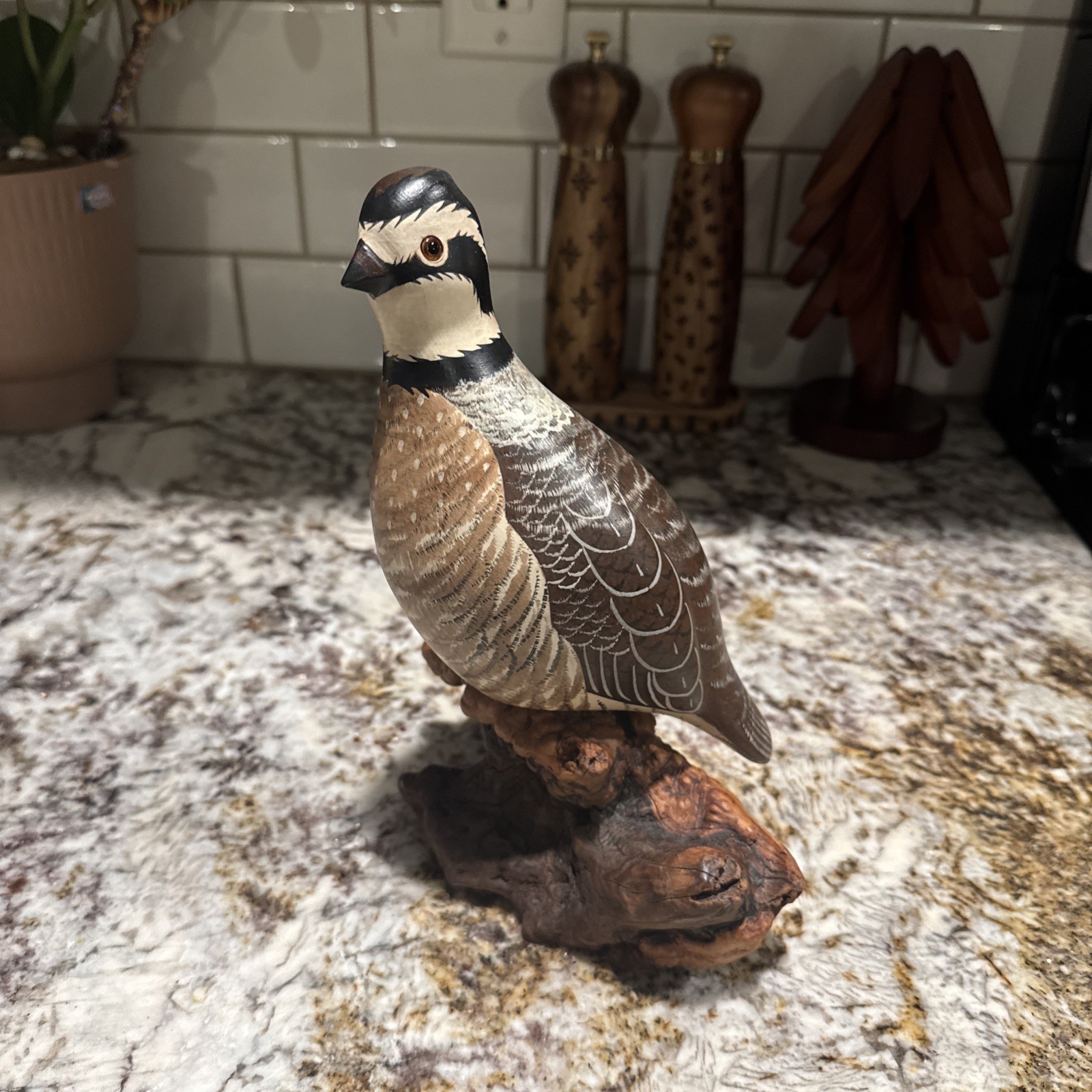 Wood Carved Quail by Chris Olson