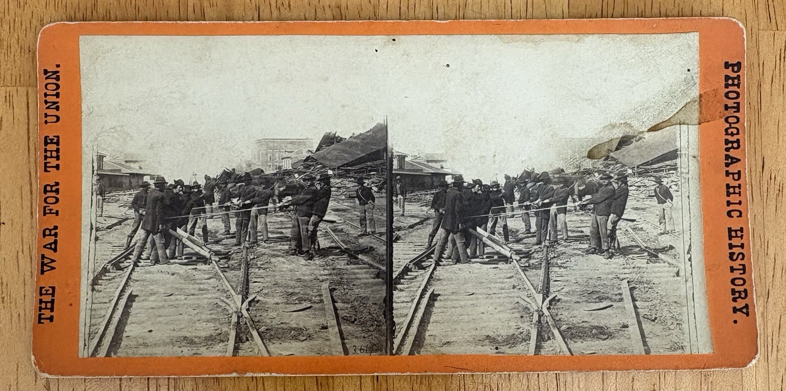 Rare- Civil War Stereoview Card #3611 Sherman’s March To Atlanta / Railroad