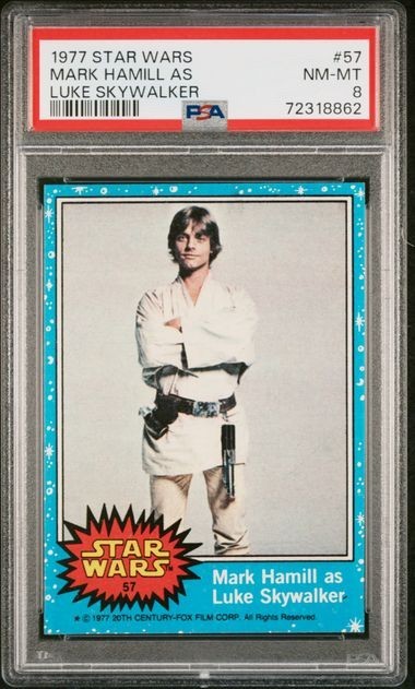 1977 Topps Star Wars Mark Hamill as Luke Skywalker #57 PSA 8 1977 Topps Star Wars Mark Hamill as Luke Skywalker #57 PSA 8
