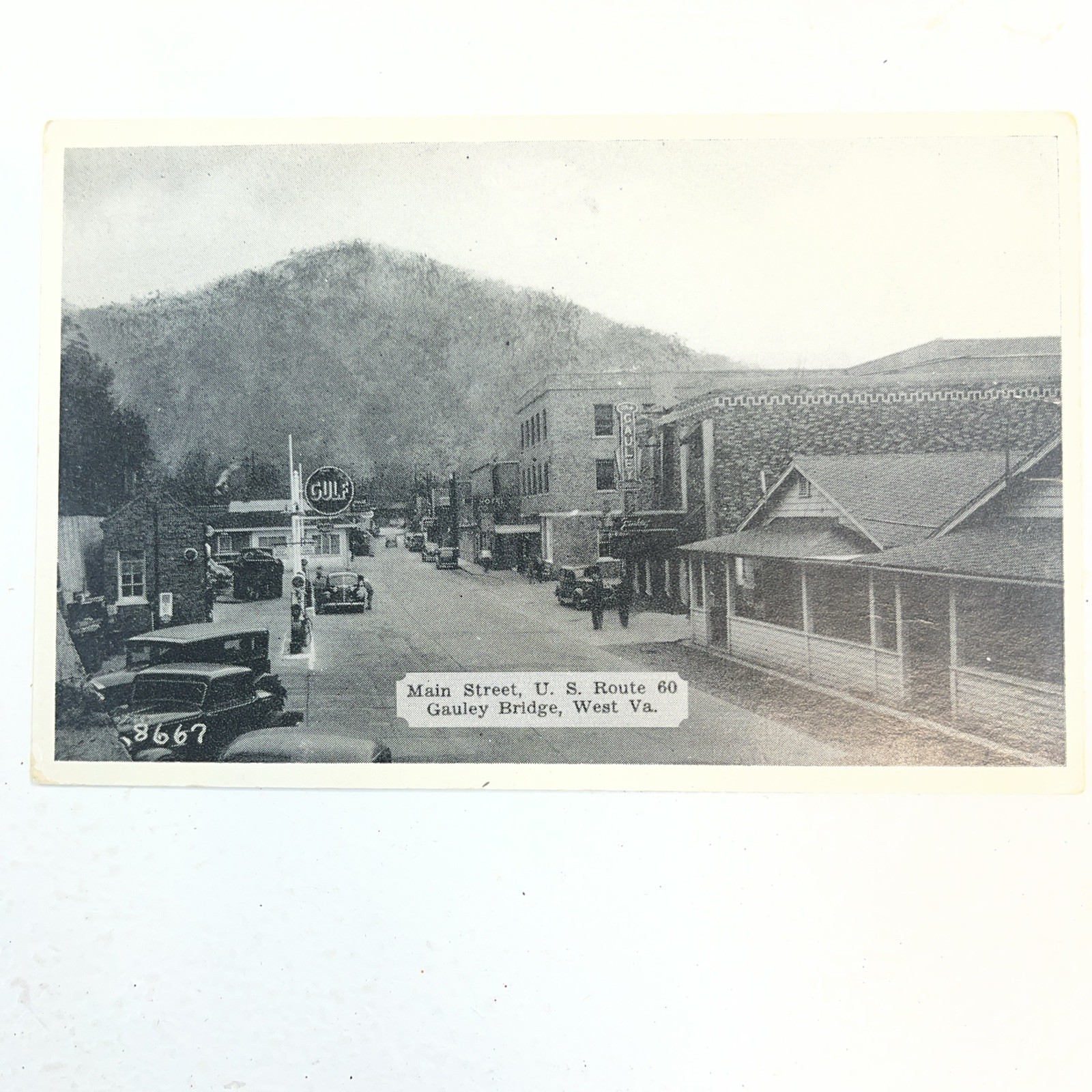 Main Street U. S. Route 60 Gauley Bridge W. Va Post Card Main Street U. S. Route 60 Gauley Bridge W. Va Post Card