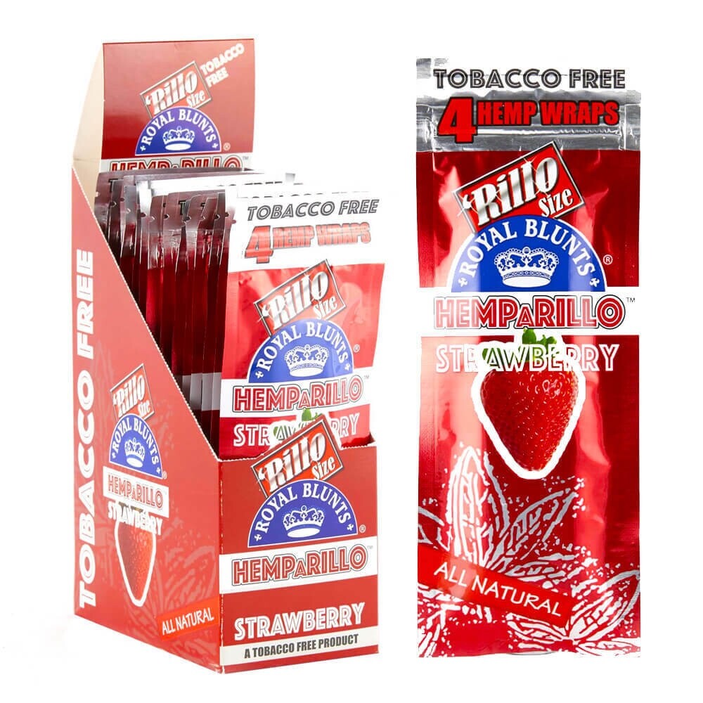 Royal Rillo Herbal Wraps/Papers Strawberry 5/4ct Packs 20pc