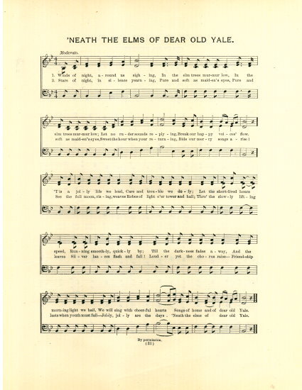 YALE UNIVERSITY Antique Song Sheet c1903 \