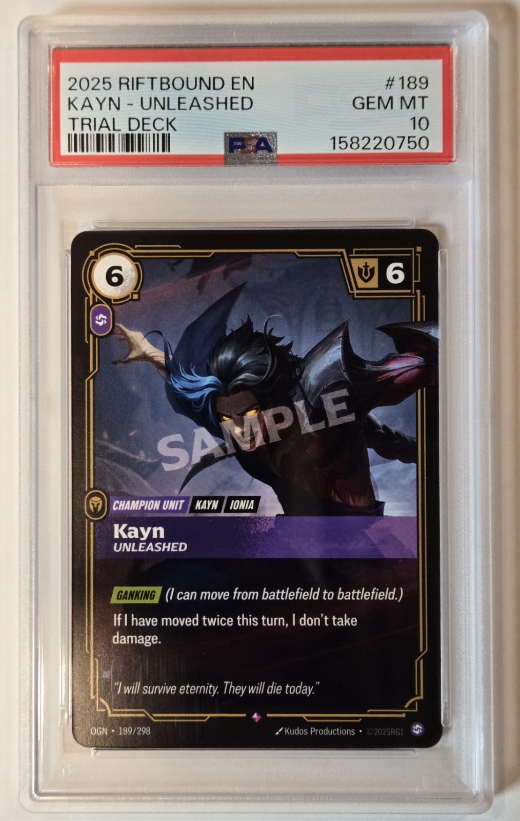 KAYN • Riftbound SAMPLE • PSA 10 • Trial Deck • Low POP • Ultra-Rare Grail