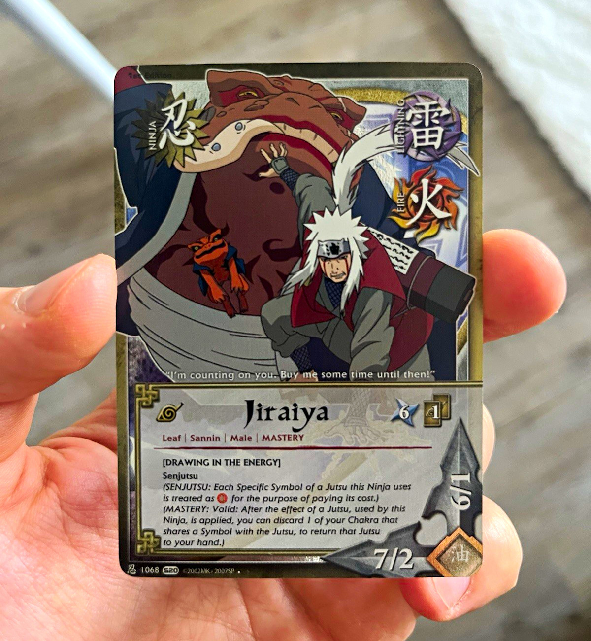 Bandai Naruto Tcg Ccg Card Jiraiya 1068 Fire Foil Super Rare Mastery EN 7/2