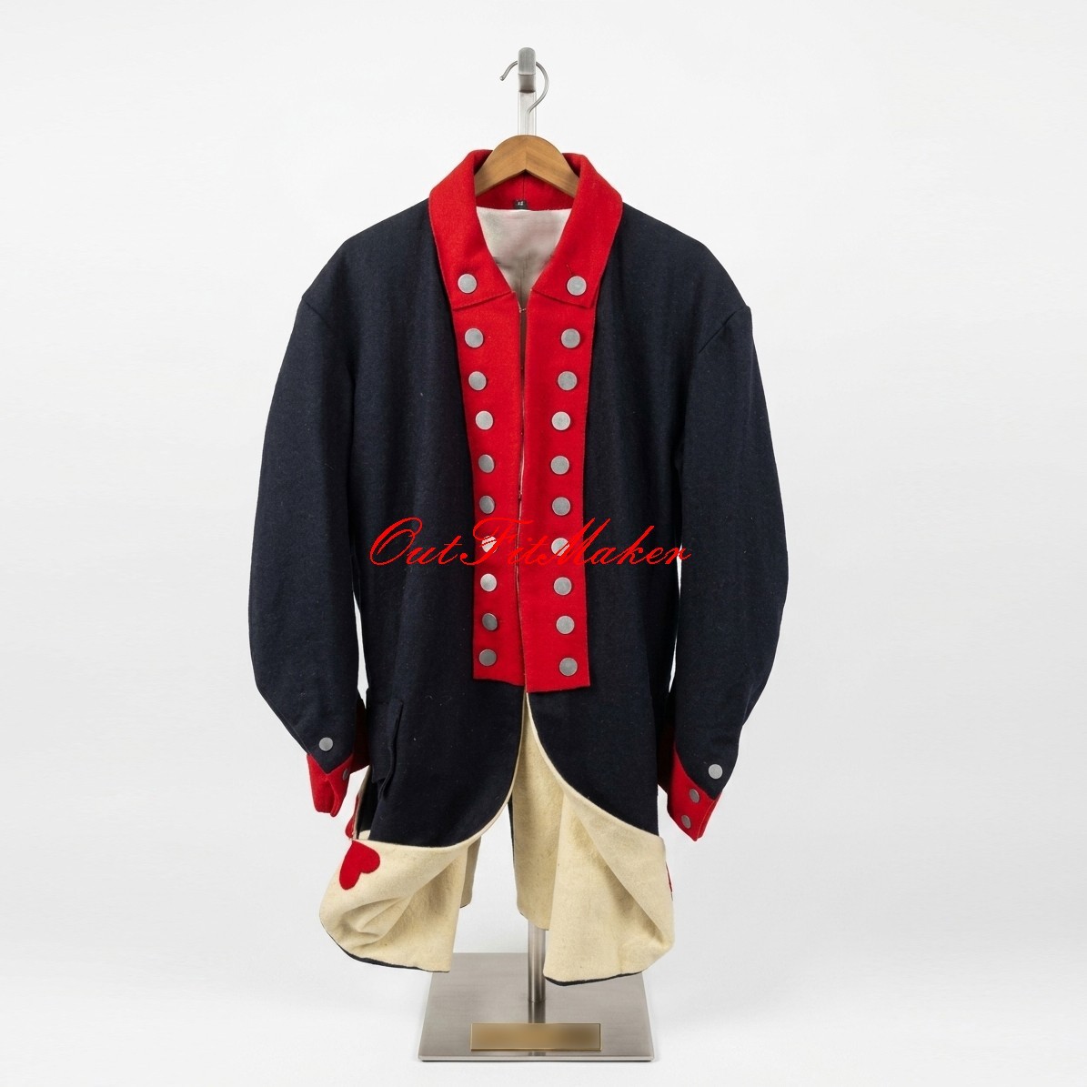 American Revolution War Regimental Soldier War Uniform Red Wool Jacket Fast Ship