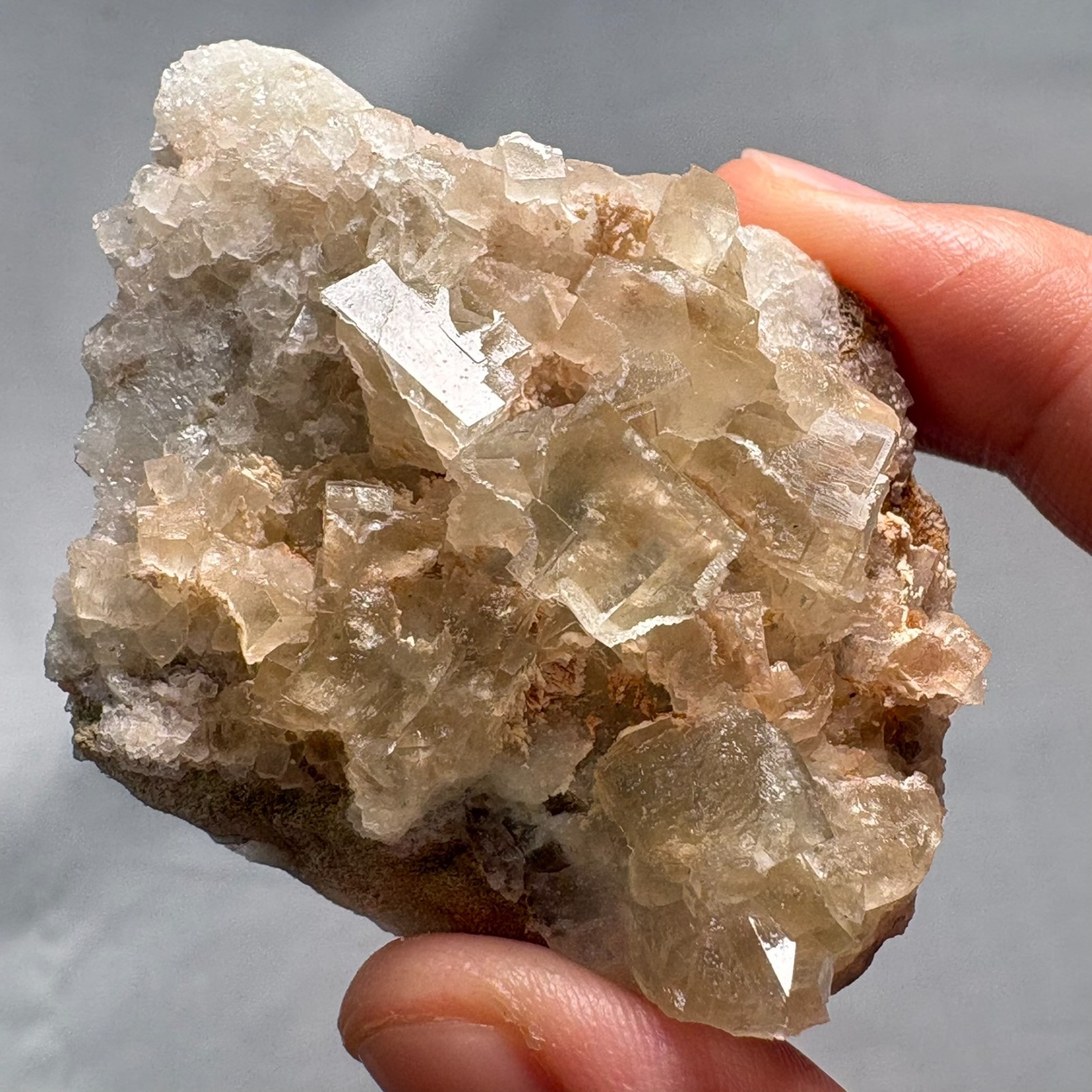 Natural Etched Yellow Fluorite on Matrix Rare Specimen Raw Mineral Beijing Heal