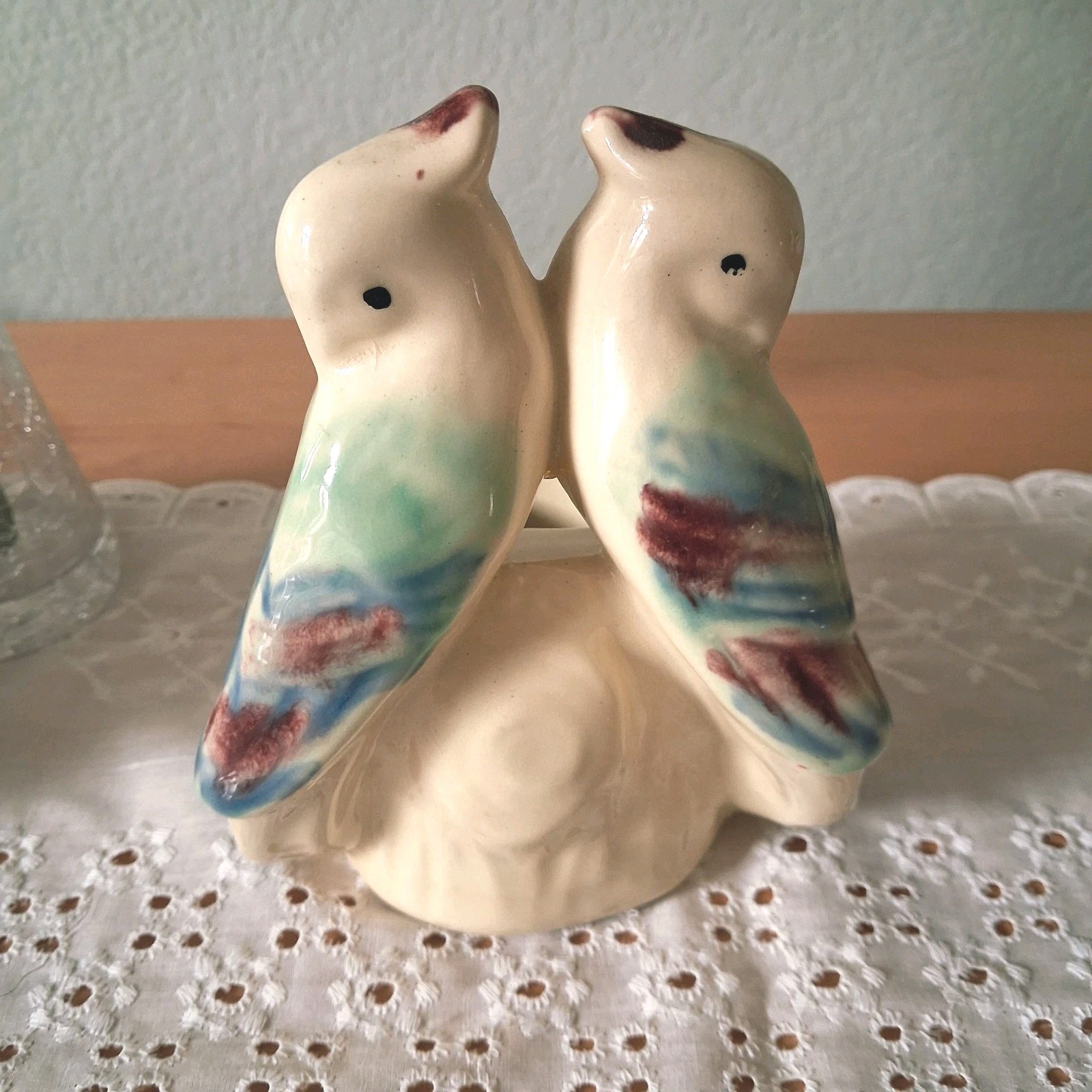 Vintage Planter Birds Lovebirds MCM Japan