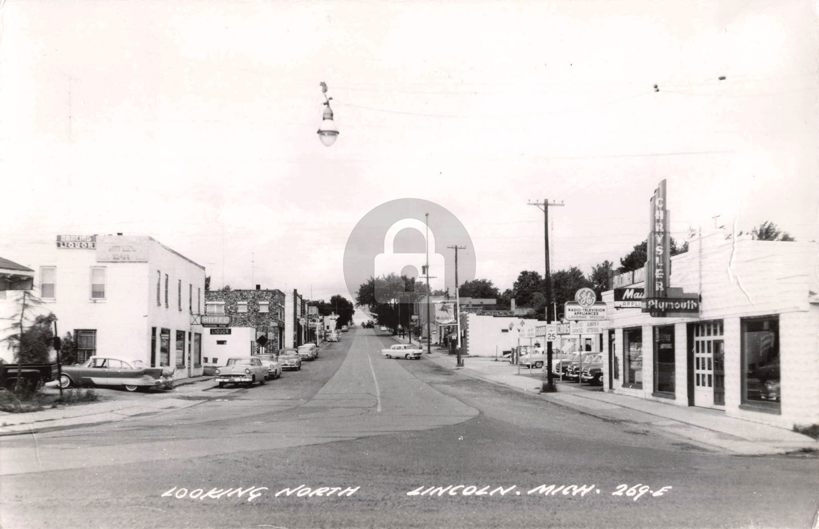 Street View Looking N., Lincoln MI Michigan RPPC Photo Postcard COPY