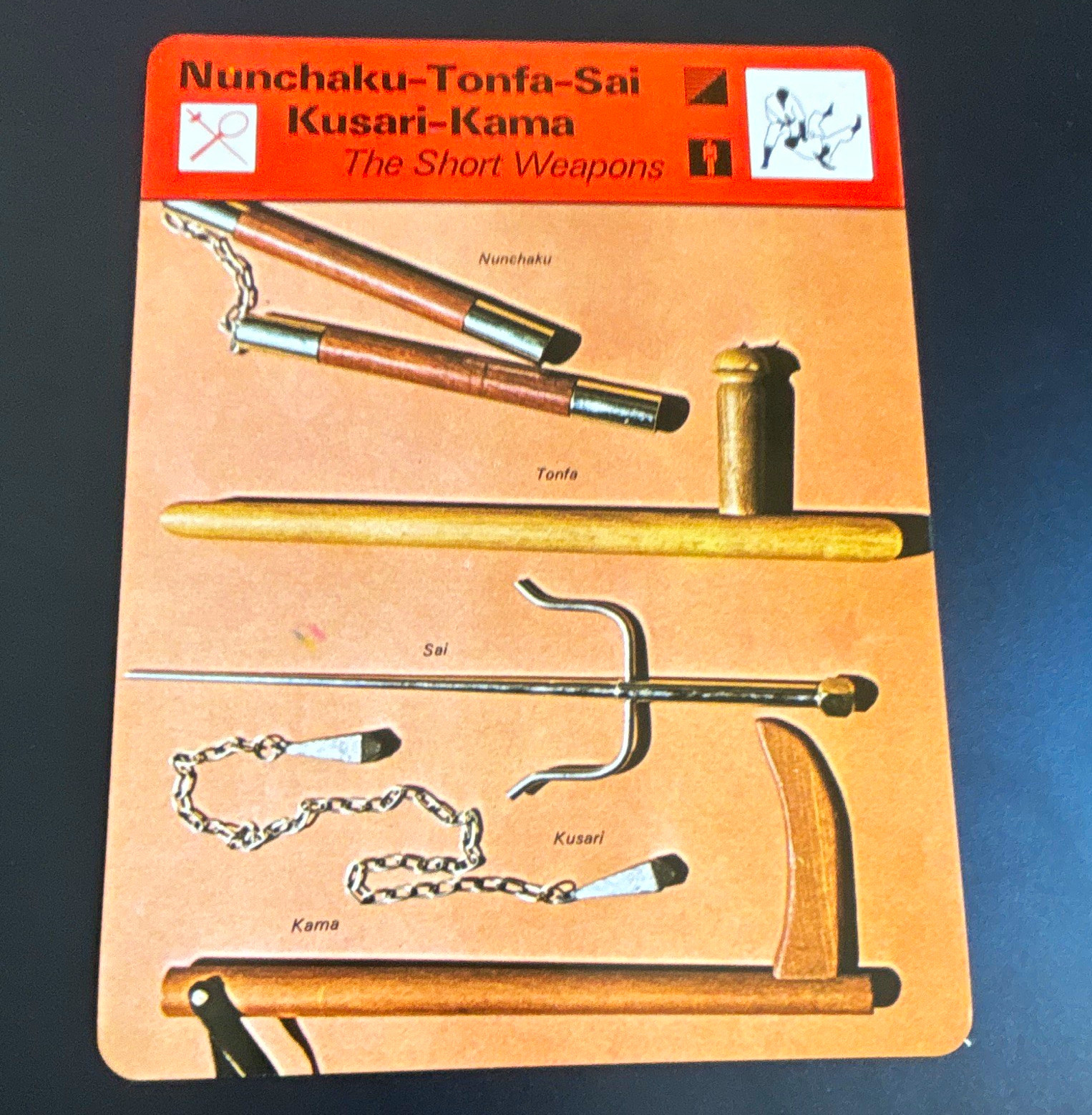 Edito-Service S.A. 1979 The Short Weapons Martial Arts Card B Nunchaku-Tonfa