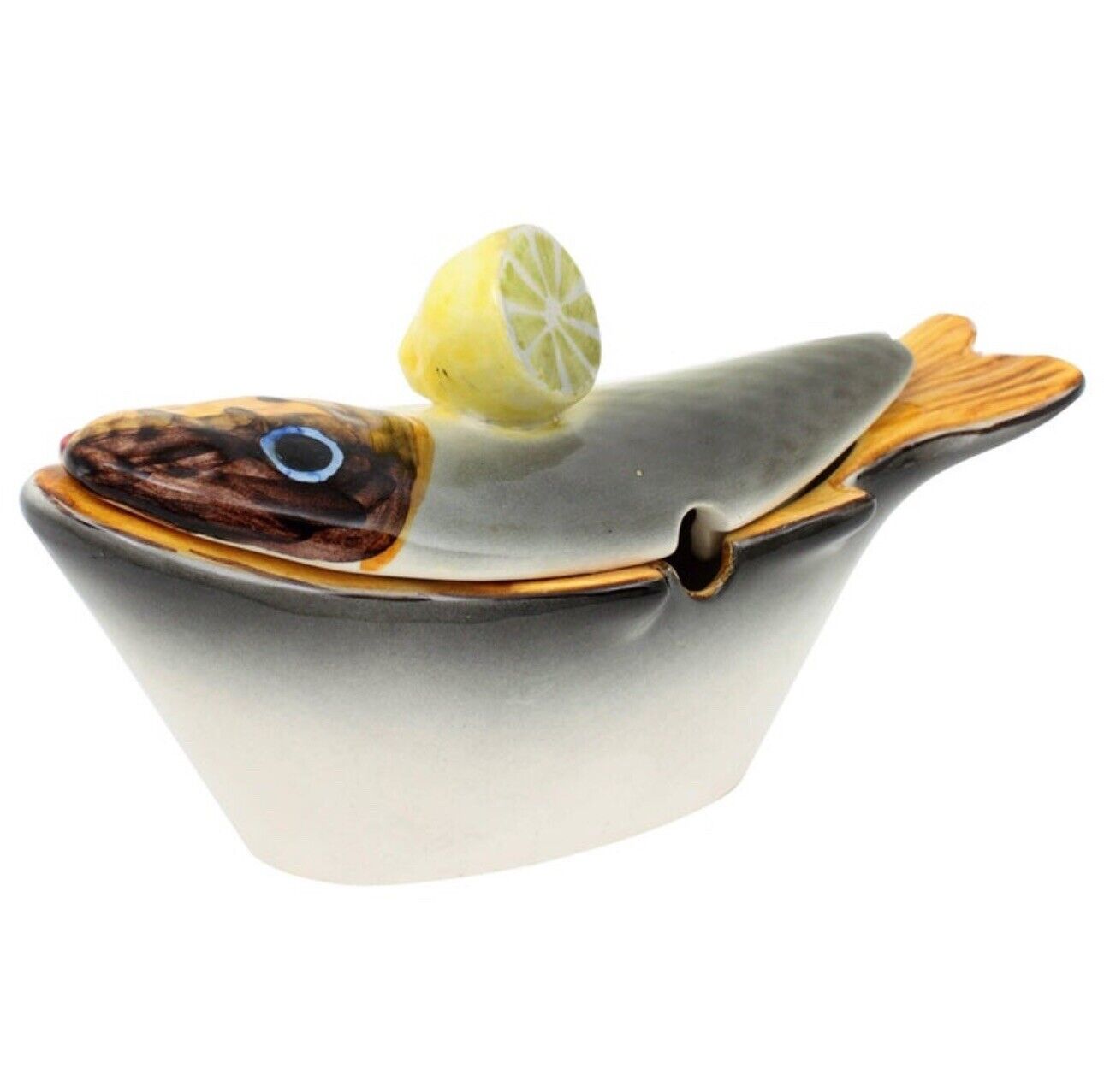 Lladró Sauce Tureen in Glazed Ceramic, Fish CH Figural 1960’s Read