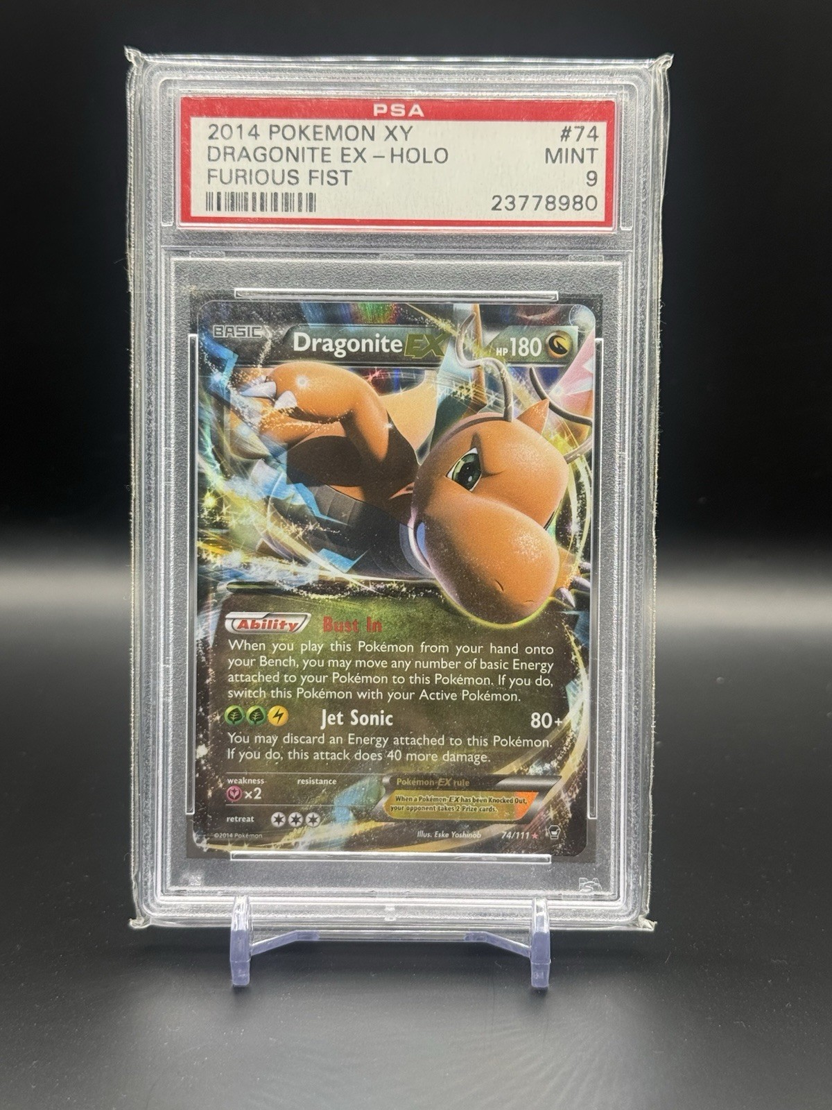 Pokémon TCG Dragonite EX Holo Ultra Rare 74/111 XY Furious Fists PSA 9 2014