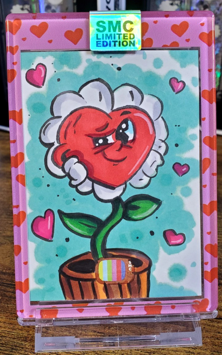 SMC 1/1 Valentine's Day SKETCH Card by AARON LAURICH Saturday Morning Cards SMC 1/1 Valentine's Day SKETCH Card by AARON LAURICH Saturday Morning Cards