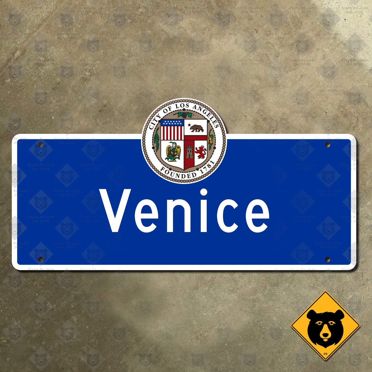 Venice Los Angeles California boundary road street sign welcome limit 16x8