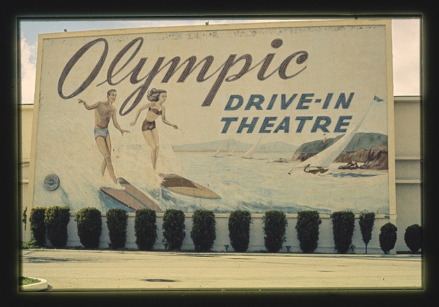 Photo:West Los Angeles California 1973 Olympic Drive-In Theatre Mural