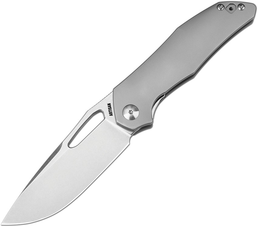 Artisan Keras Framelock Gray Titanium Folding S35VN Pocket Knife 1880GGY