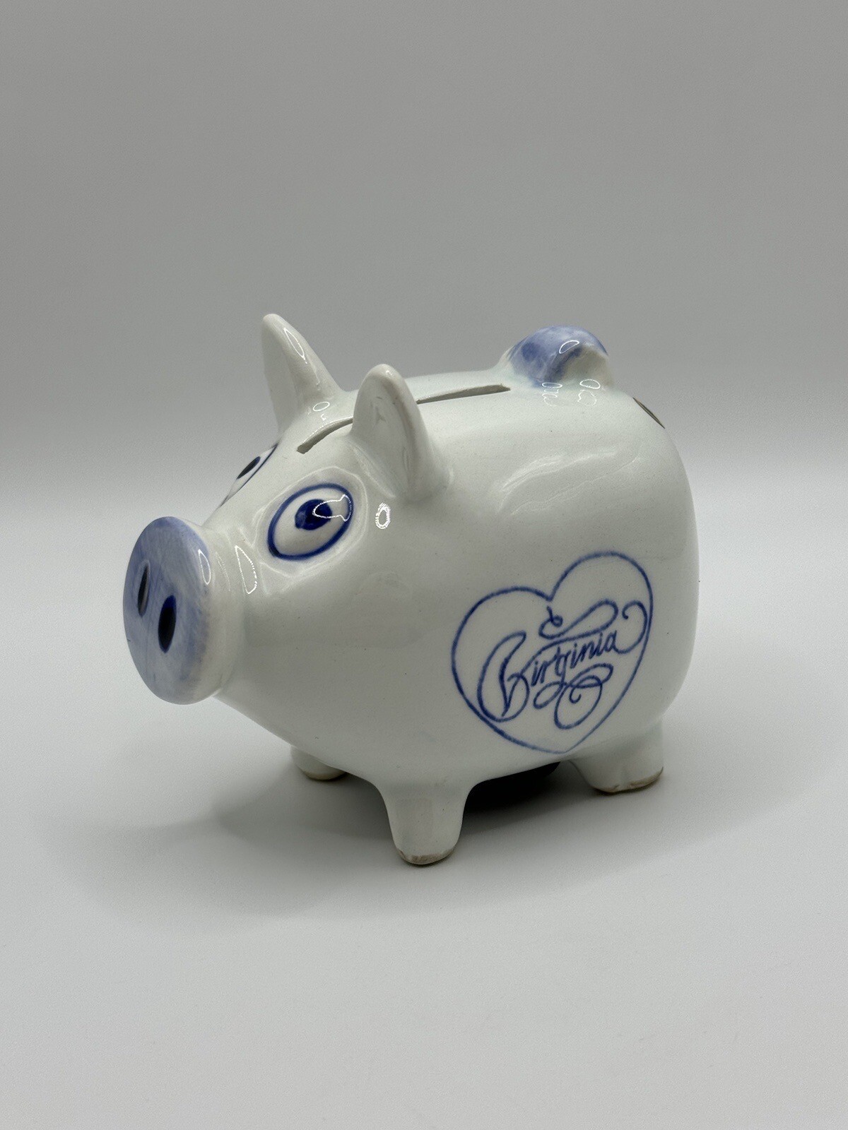Vintage Virginia Kitschy Unique Mini Piggy Bank Souvenir Collectible Trinket