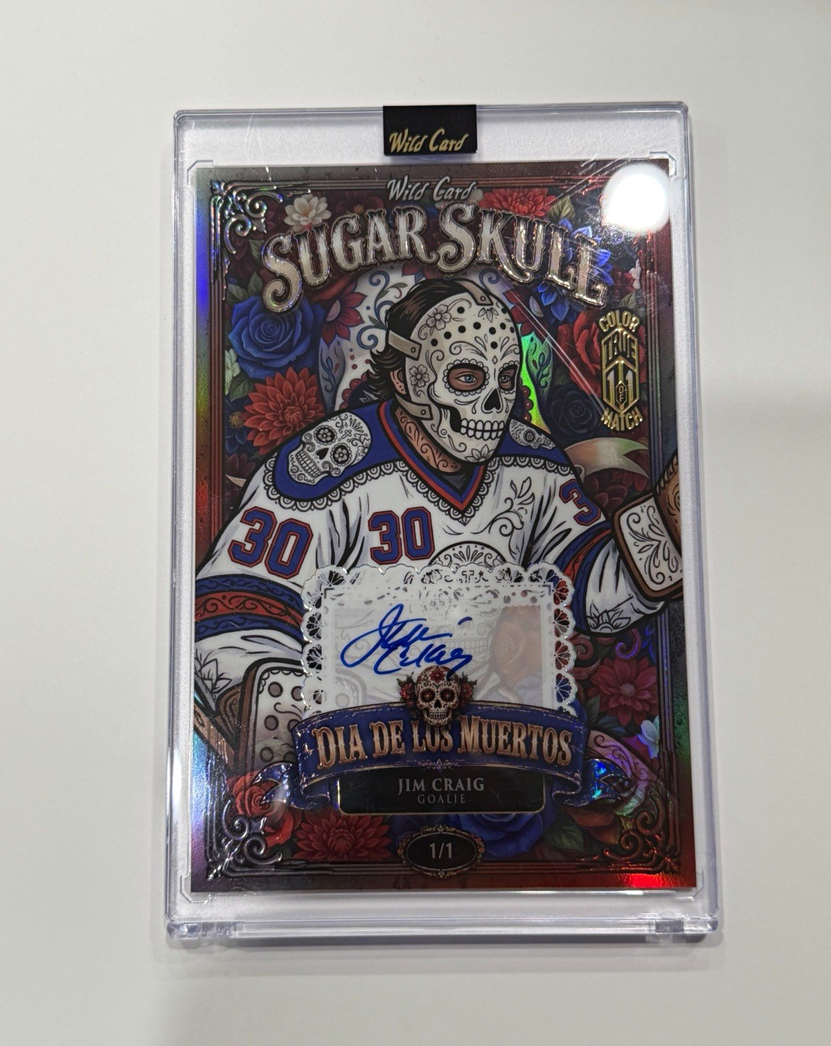 Wild Card Sugar Skull Dia De Los Muertos Jim Craig Auto 1/1 National True Match
