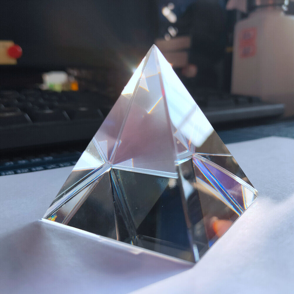 80mm Custom Color Prism Pyramid Crystal Energy Generator Glass Prism Pyramid