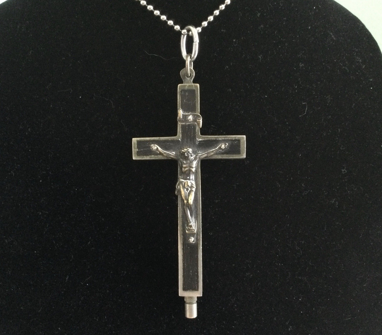 Antique Holy Reliquary Cross with Multiple Relics Made In Germany 4” X 1.75”