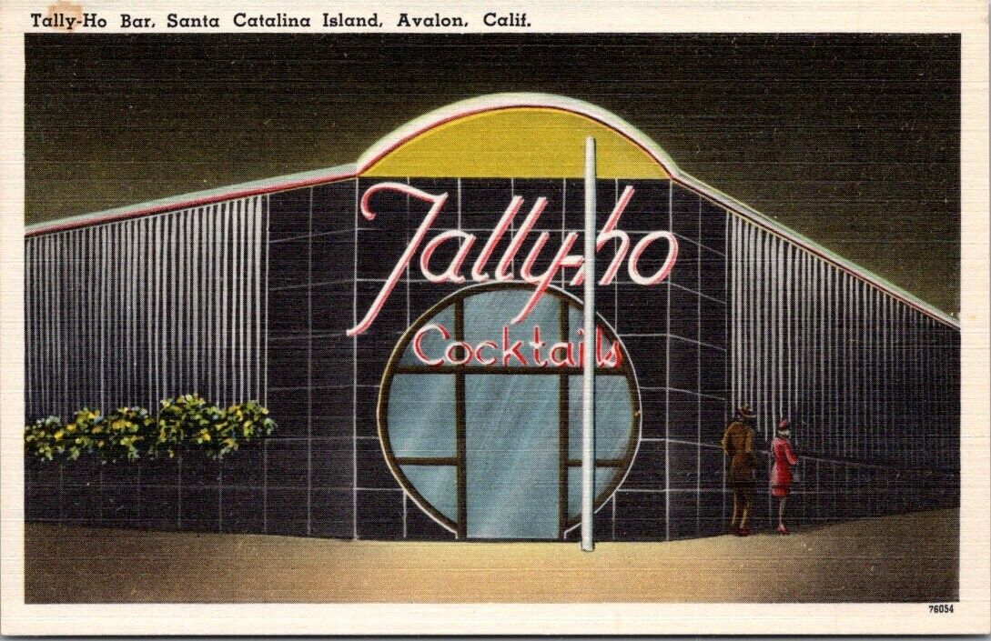Avalon CA Tally-Ho Bar Santa Catalina Island Tichnor Vintage Postcard Unposted