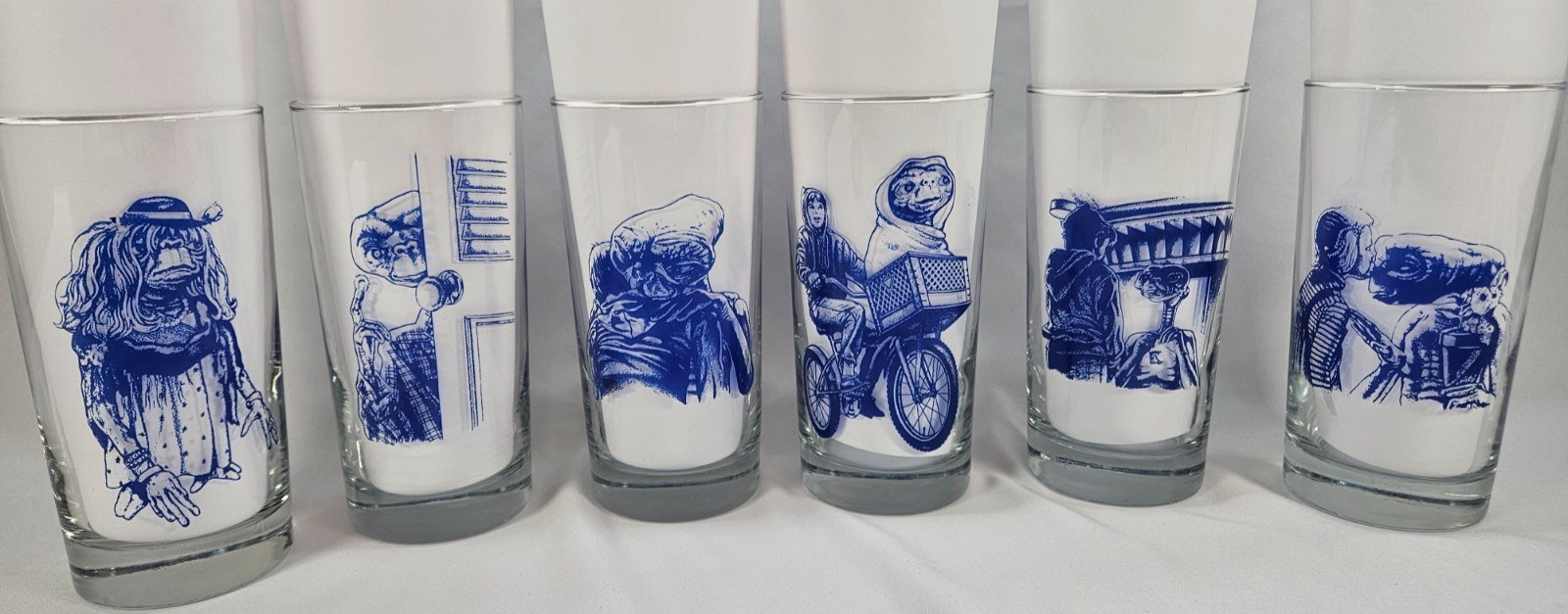 Vintage E.T. The Extra Terrestrial Pepsi Glasses Set of 6 Nice Condition