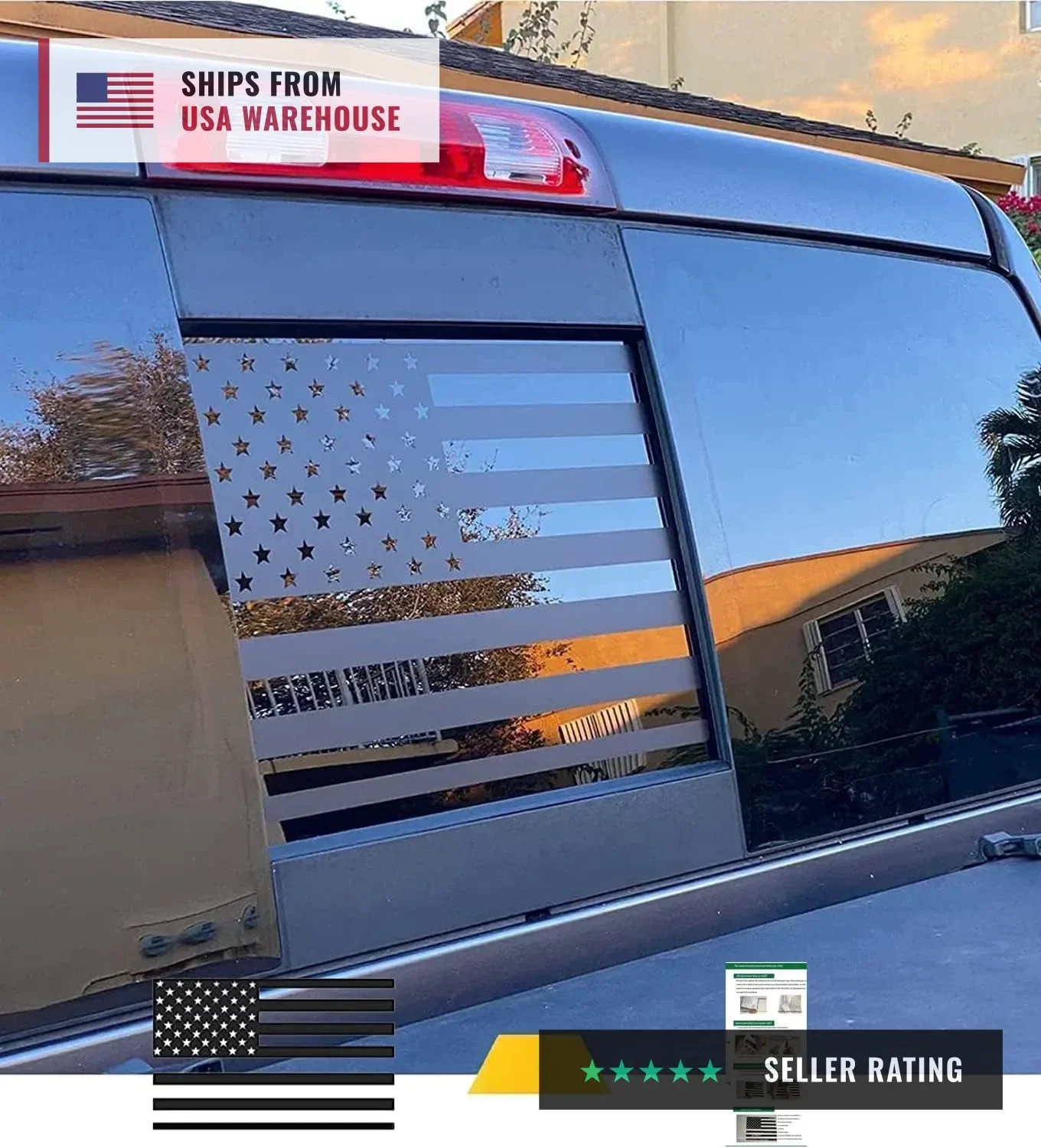 for Dodge Ram 2009 to 2024 2025 2026, American Flag Decals Stickers for Truck Ba