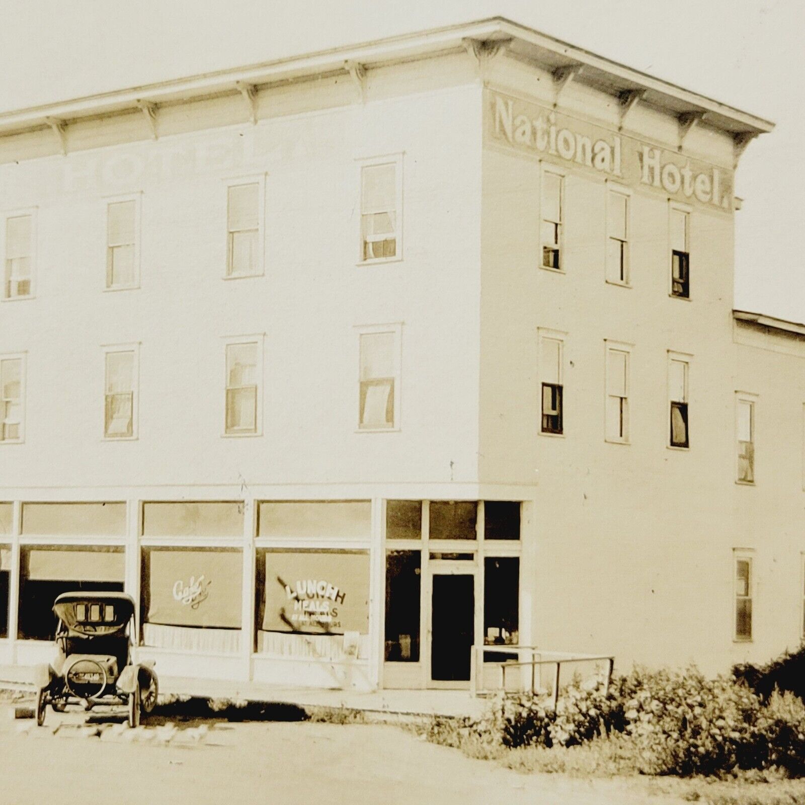 1924 Rare Postcard Bainville Montana National Hotel Roosevelt County MT Inn
