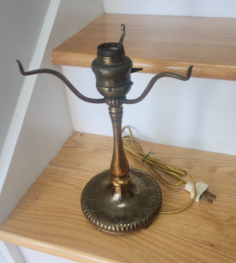 Nice Antique Tiffany Studios Boudoir Sized Lamp Base in Dore Finish - No 322 Nice Antique Tiffany Studios Boudoir Sized Lamp Base in Dore Finish - No 322