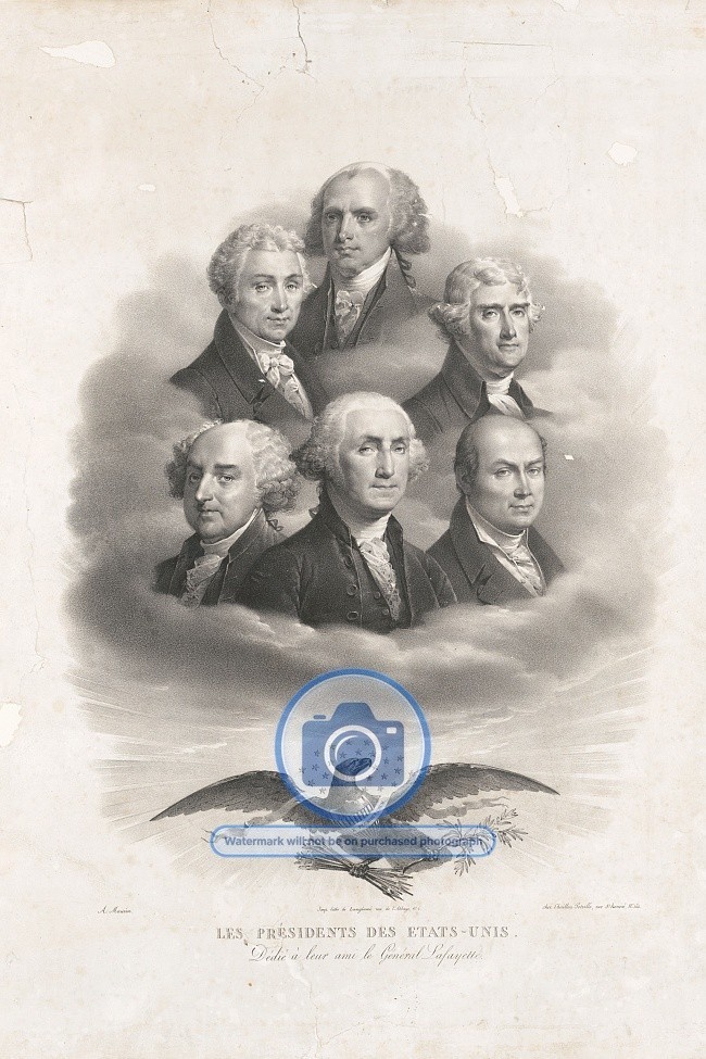 GEORGE WASHINGTON JOHN ADAMS JEFFERSON MADISON MONROE JOHN AD 4X6 POSTCARD PHOTO
