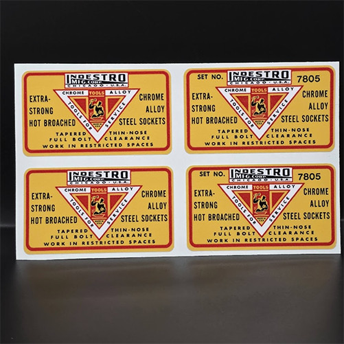 INDESTRO TOOLS DECAL, 2.5 Inch Vinyl STICKER x 4