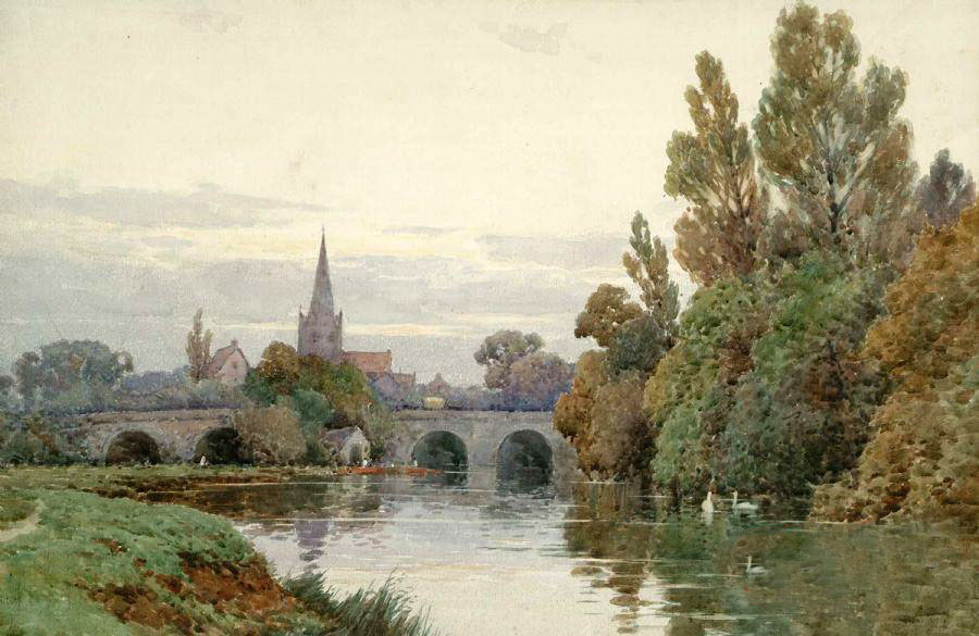 Oil painting Landscape An evening on the Venetian Lagoon with church canvas art