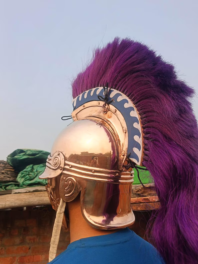 Handcrafted Bronze Attic Thracian Helmet with Horsehair Crest – Ancient Greek