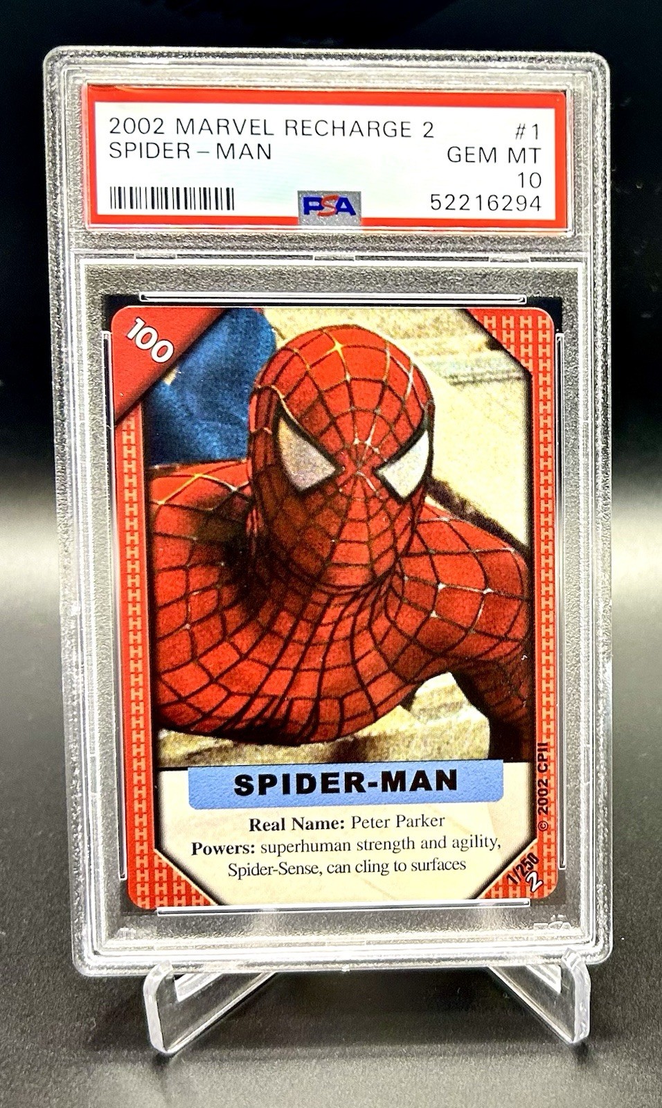 PSA 10 Spider-Man 2002 Marvel Recharge #1 SP *POP 2*