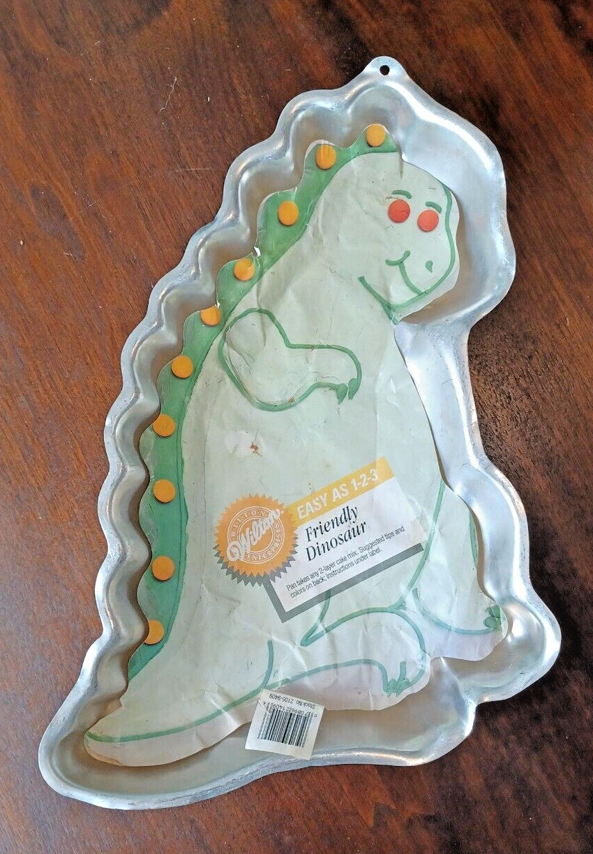 Vintage 1987 Wilton Dinosaur  Partysaurus T-Rex Cake Pan #2105-1280 Baking Mold