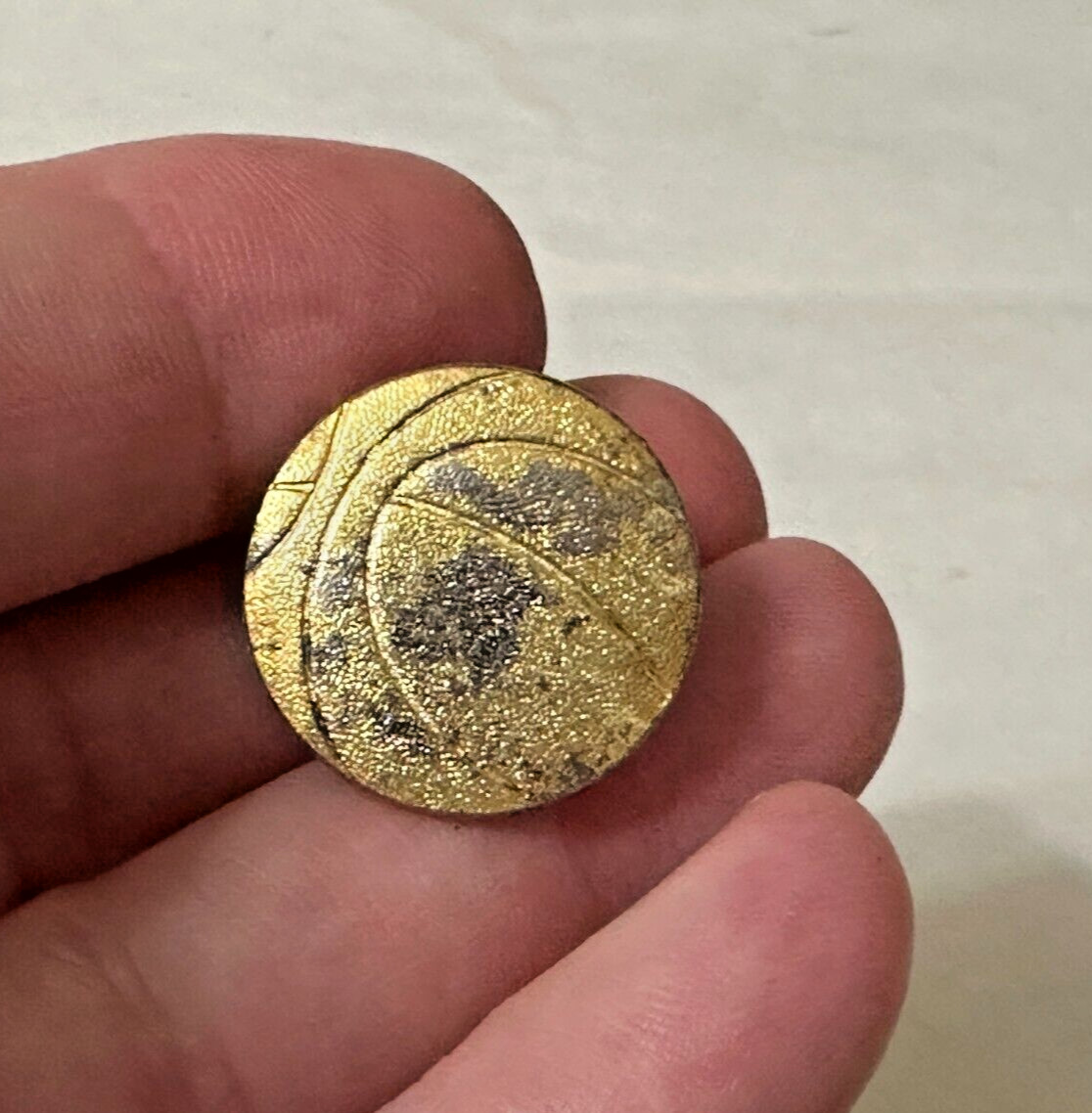 Vintage Basketball Gold-Tone High School Letterman’s Jacket Sports Pin