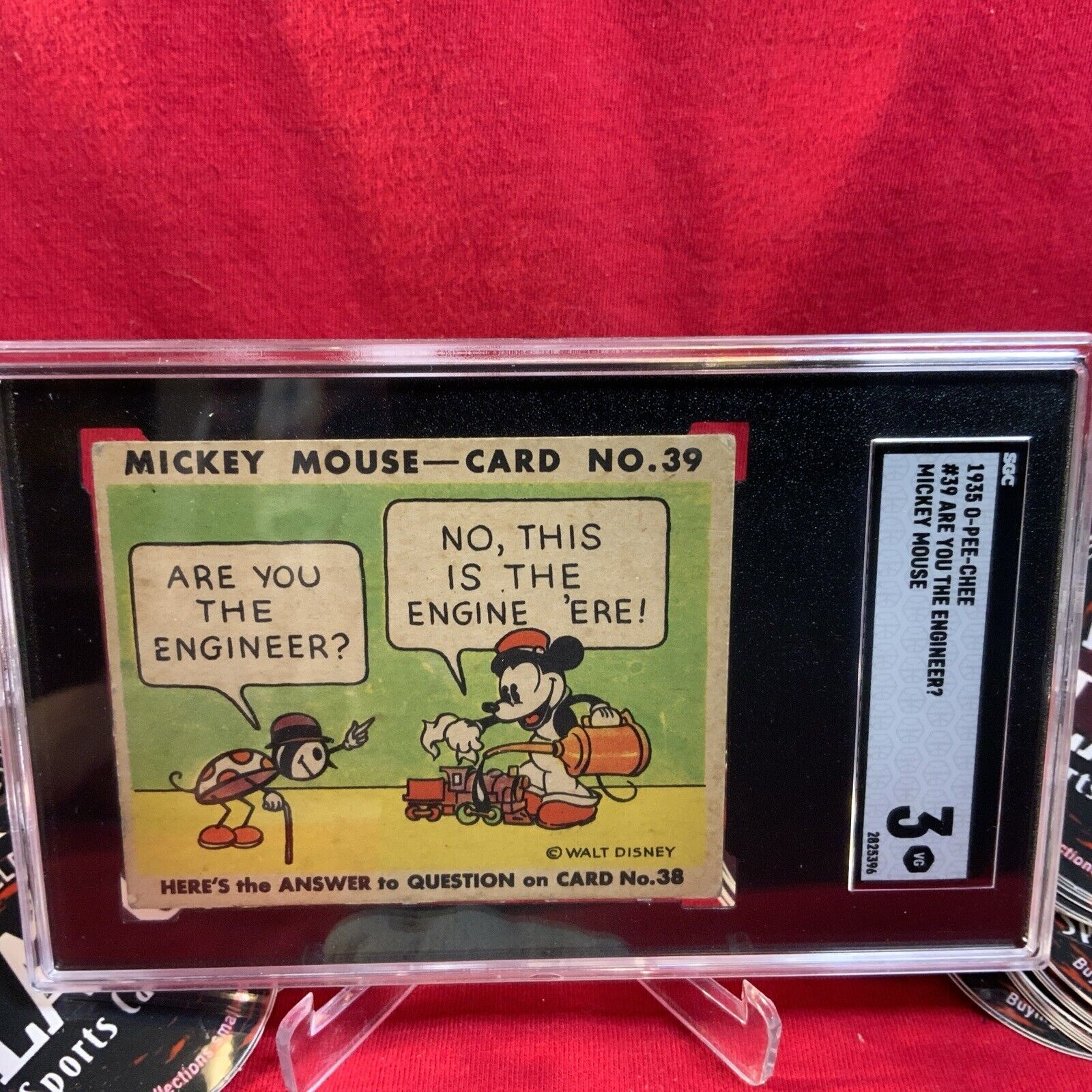 1935 Gum, Inc., Mickey Mouse #39 Are You The Engineer? graded SGC 3