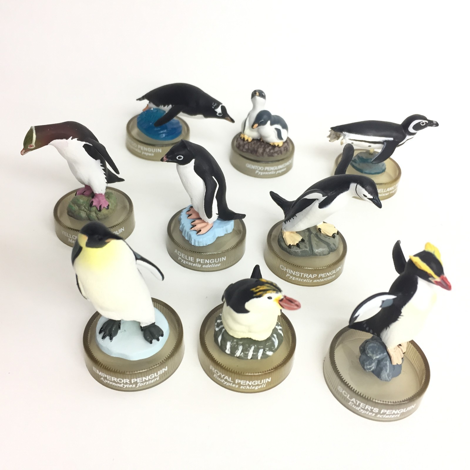 Miniature Penguin Figure Collection 9 pcs Set Kaiyodo Penguin\'s Lunch 2 Japan