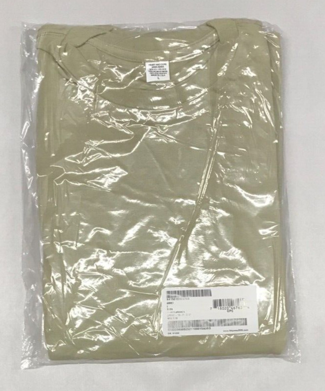 Moisture Wicking Polyester Athlete's T Shirt ( 3 Pack ) Sand - Large NEW USGI