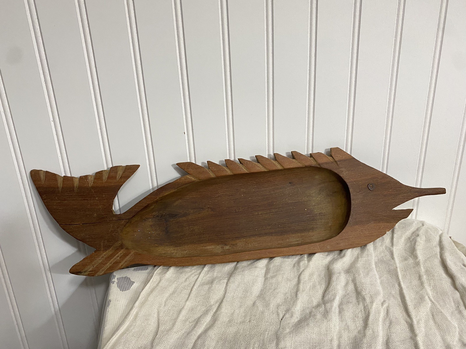 Vintage Wooden Fish Bowl