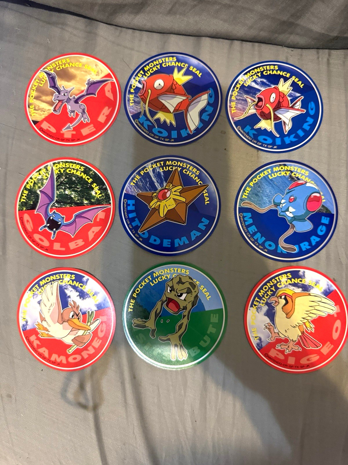 Pokémon 1998 Japanese Meiji sticker LOT of 27