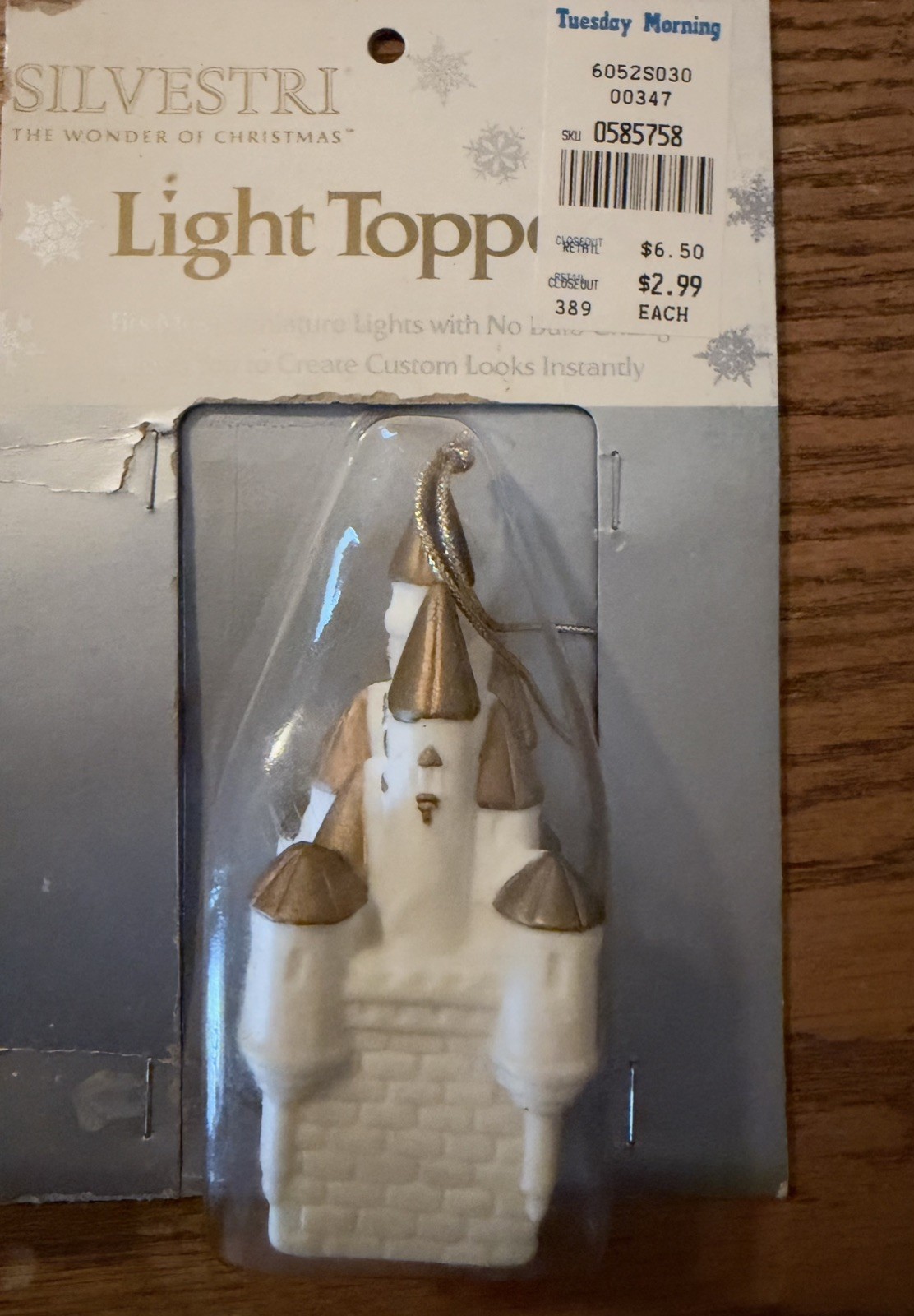 Vintage Silvestri Light Topper Christmas Castle Mini Light Cover Ornament NIP